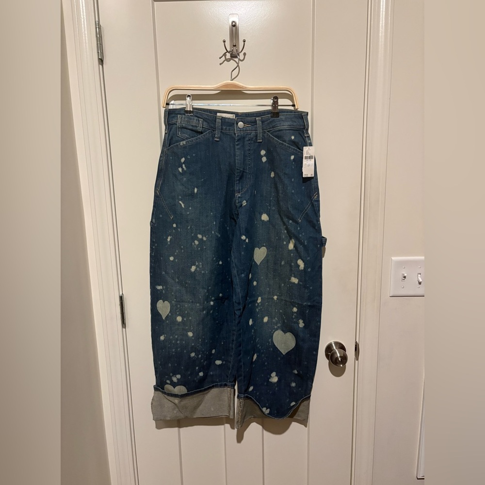 Anthropologie The Kayden Barrel Carpenter Jeans by Pilcro 27 Heart Dust Wash NWT - Picture 4 of 7